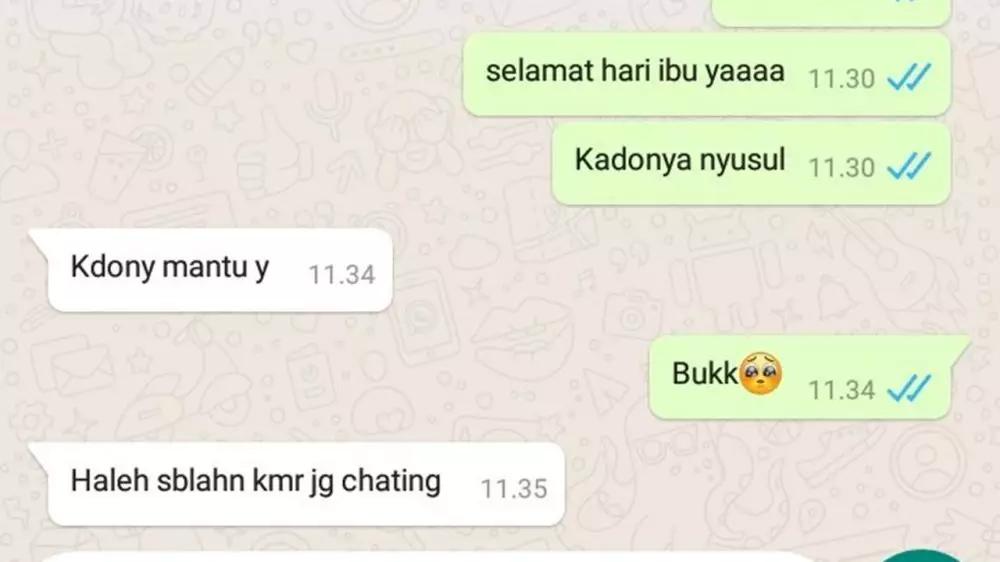 Chat selamat hari ibu berbagai sumber
