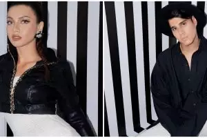 8 Pemotretan bertema monokrom ala Angela Gilsha & Mischa Chandrawinata