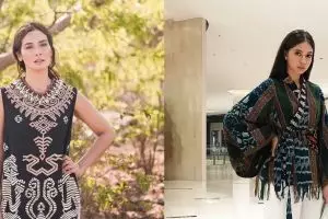 Gaya pemotretan 9 seleb kenakan kain tenun, bukti cinta Indonesia