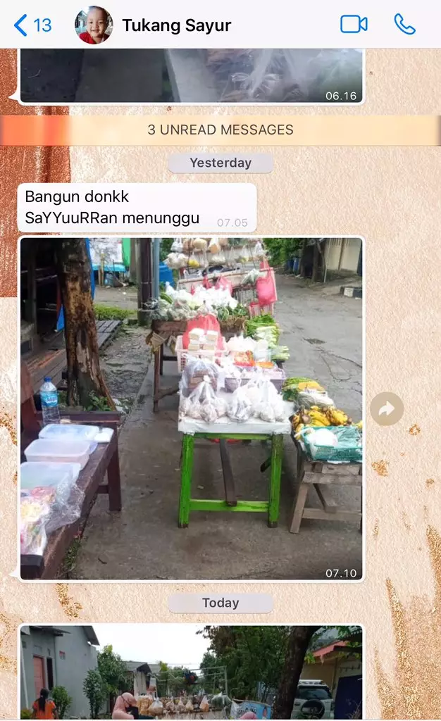 Chat Whatsapp lucu dengan tukang sayur © 2020 brilio.net