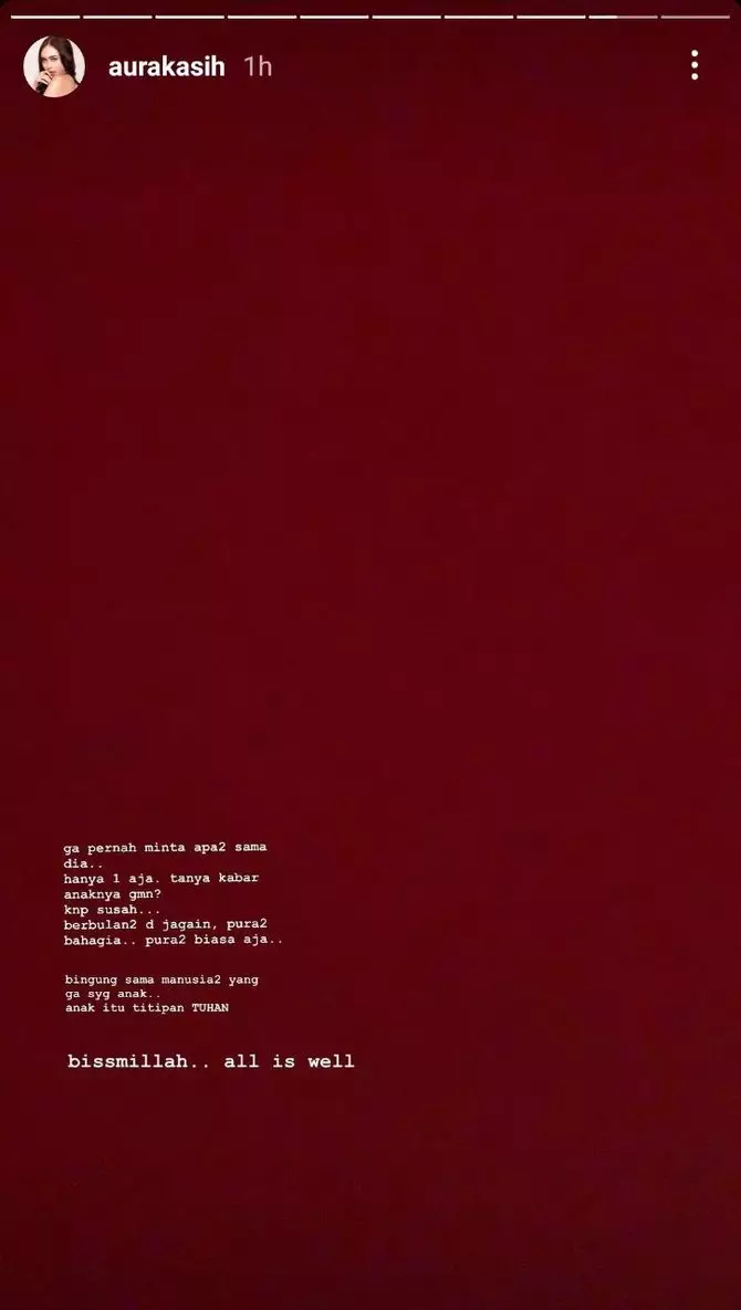 Curhat Aura Kasih soal anak © Instagram