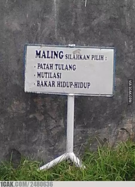 pengumuman dilarang mencuri © Berbagai Sumber