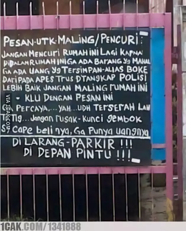 pengumuman dilarang mencuri © Berbagai Sumber