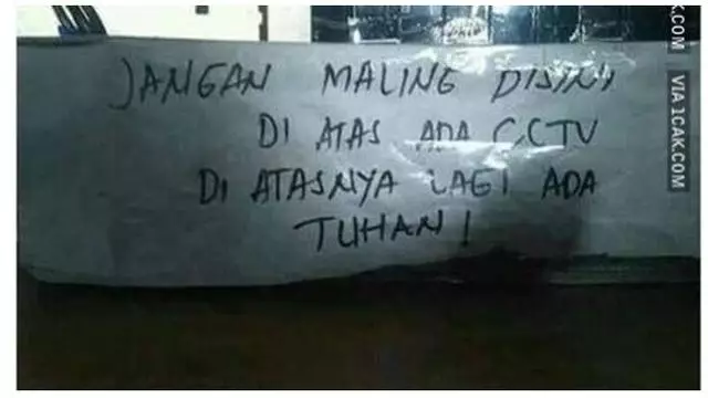 pengumuman dilarang mencuri © Berbagai Sumber