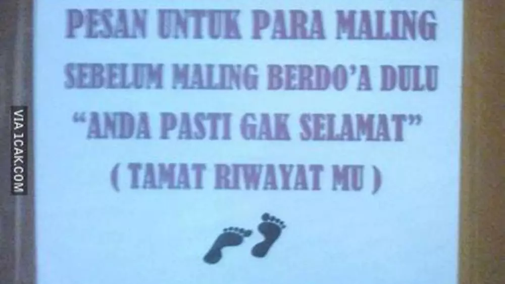 pengumuman dilarang mencuri © Berbagai Sumber