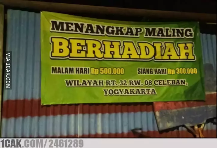 pengumuman dilarang mencuri © Berbagai Sumber