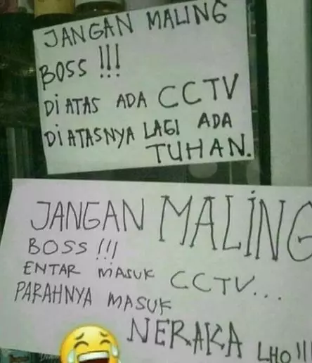 pengumuman dilarang mencuri © Berbagai Sumber