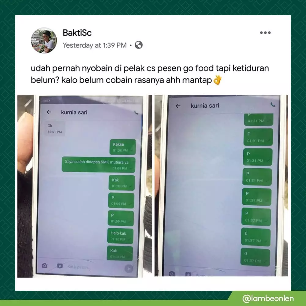 chat ojol tunggu menunggu © Instagram