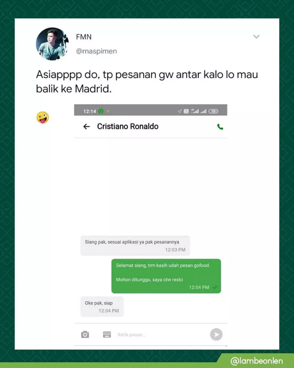 chat ojol tunggu menunggu © Instagram