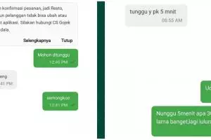 10 Chat lucu tunggu-tungguan antara penumpang & driver ojek online