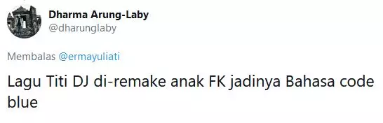 Pelesetan lagu Bahasa Kalbu © 2020 Twitter