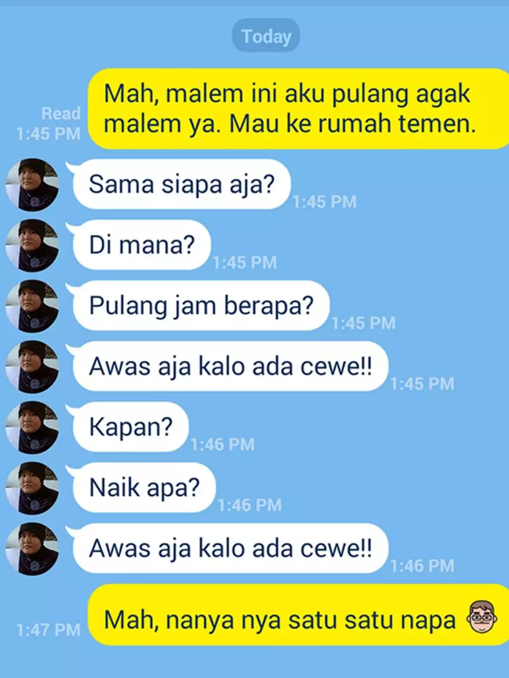 chat perhatian orang tua lucu © Berbagai Sumber chat perhatian orang tua lucu © Berbagai Sumber