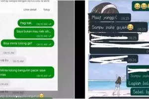 Viral chat wanita pesan ojek online untuk bangunkan pacar