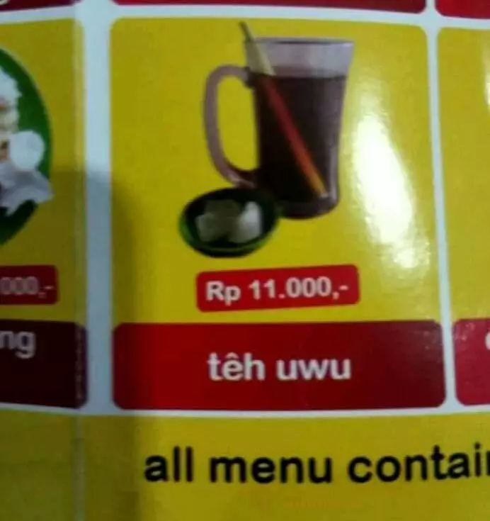 Tulisan menu makanan berbagai sumber