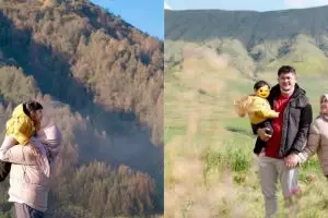 10 Momen seru liburan Ryana Dea dan keluarga, road trip ke Bromo