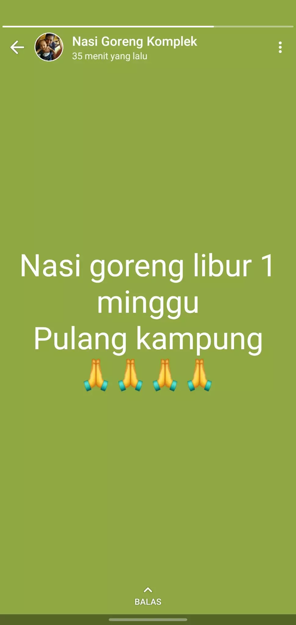 Pengumuman di WA Story pedagang berbagai sumber