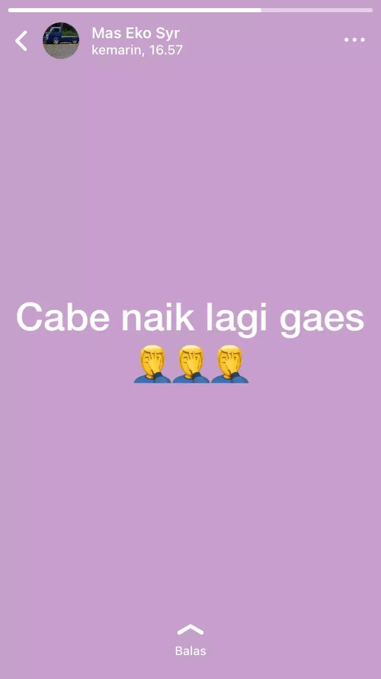 Pengumuman di WA Story pedagang berbagai sumber