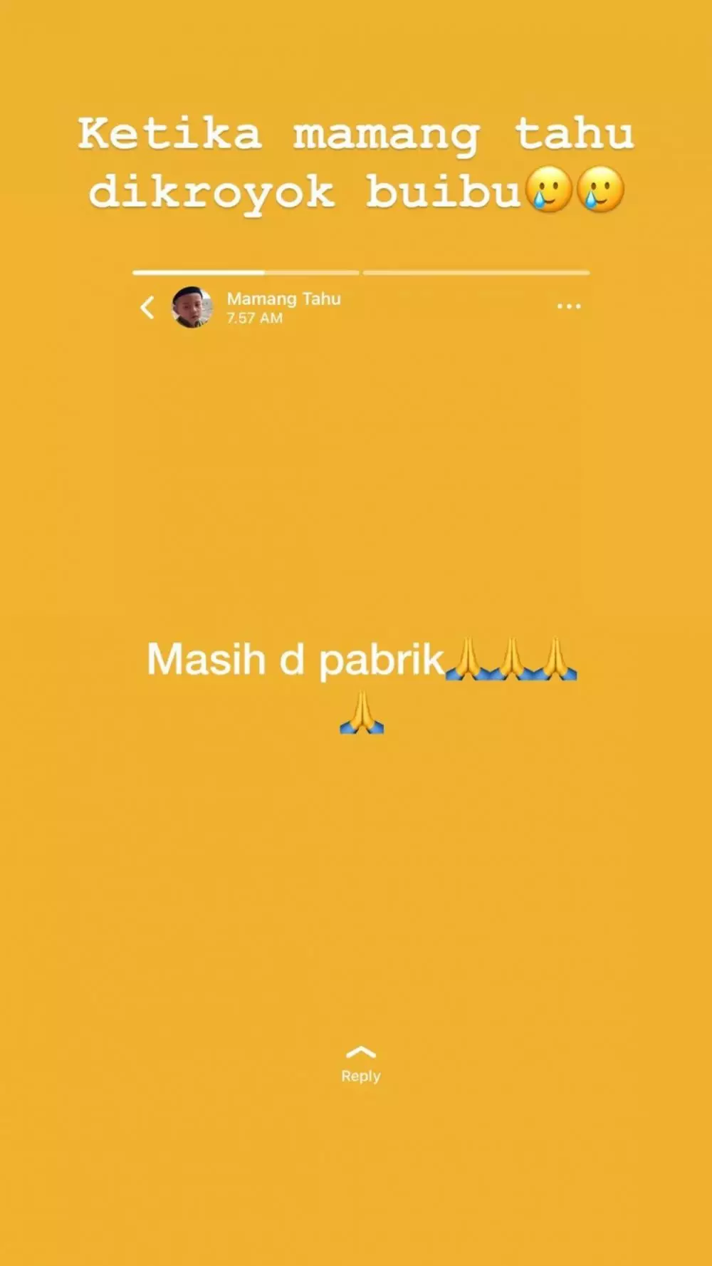 Pengumuman di WA Story pedagang berbagai sumber