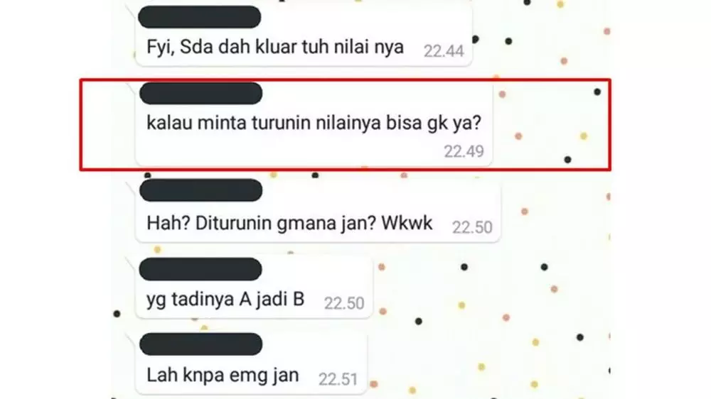 Chat lucu pamer nilai berbagai sumber