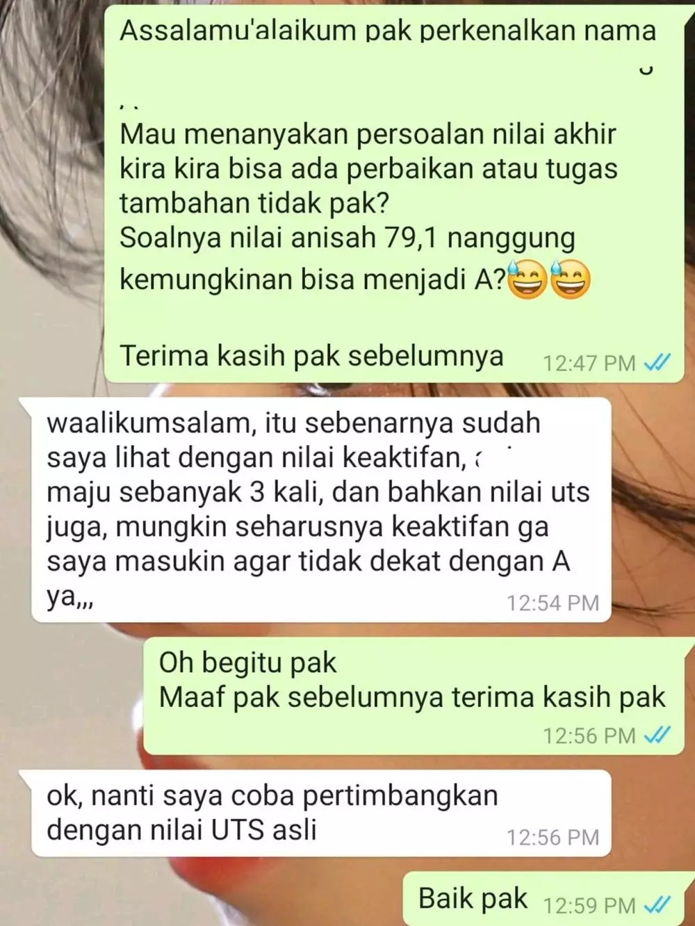 Chat lucu pamer nilai berbagai sumber