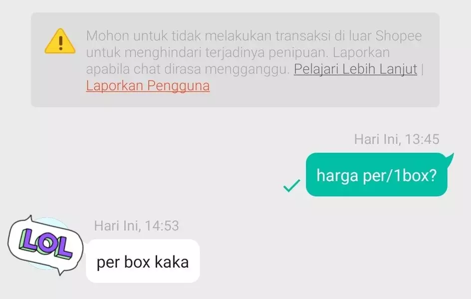 Balasan chat seller olshop © Twitter Balasan chat seller olshop © Twitter