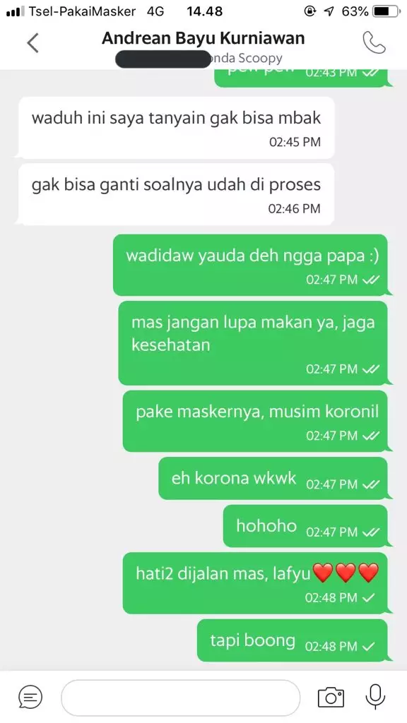 Chat bercanda ojek online © Twitter Chat bercanda ojek online © Twitter