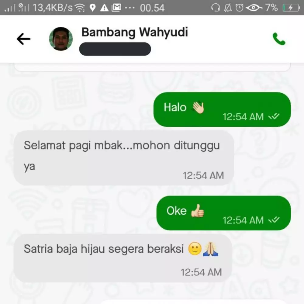 Chat bercanda ojek online © Twitter Chat bercanda ojek online © Twitter