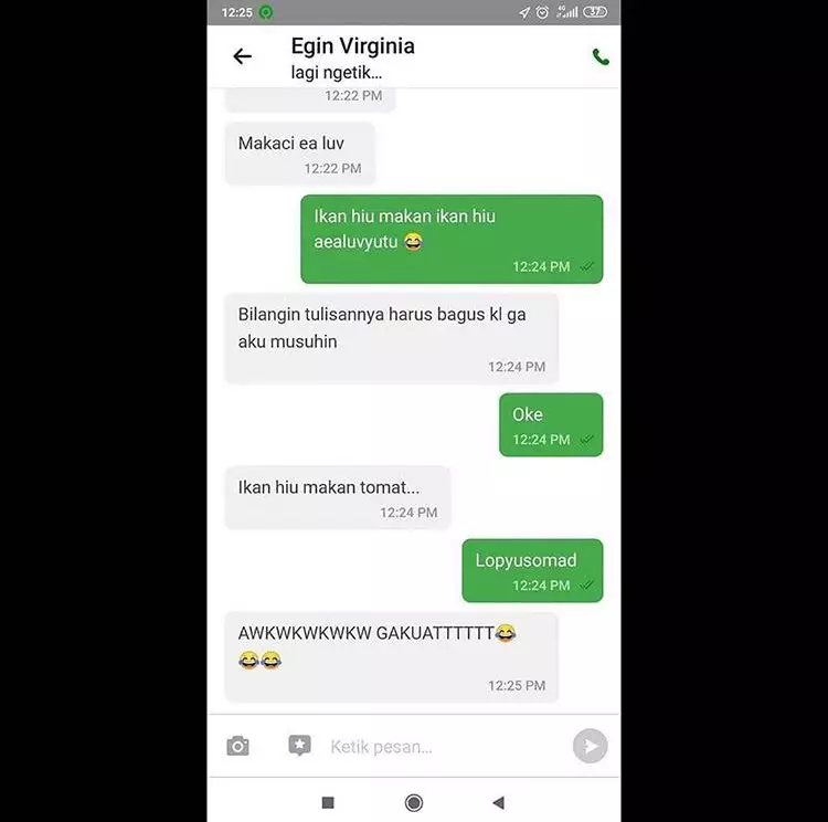 Chat bercanda ojek online © Twitter Chat bercanda ojek online © Twitter