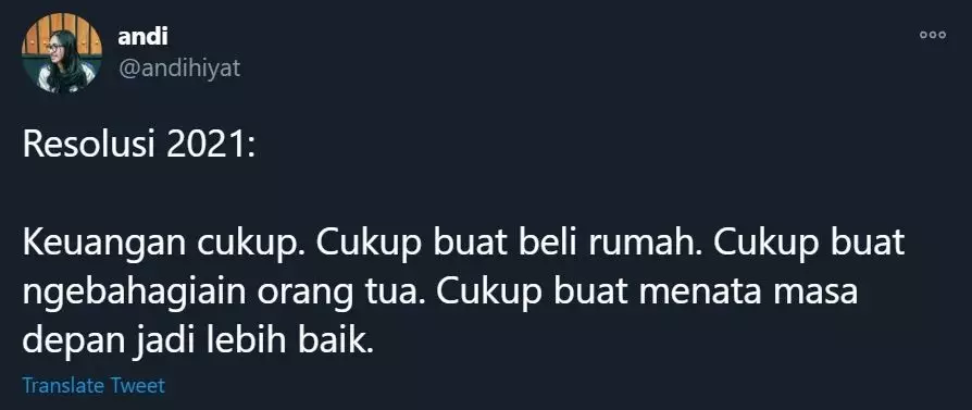 cuitan resolusi 2021 Twitter