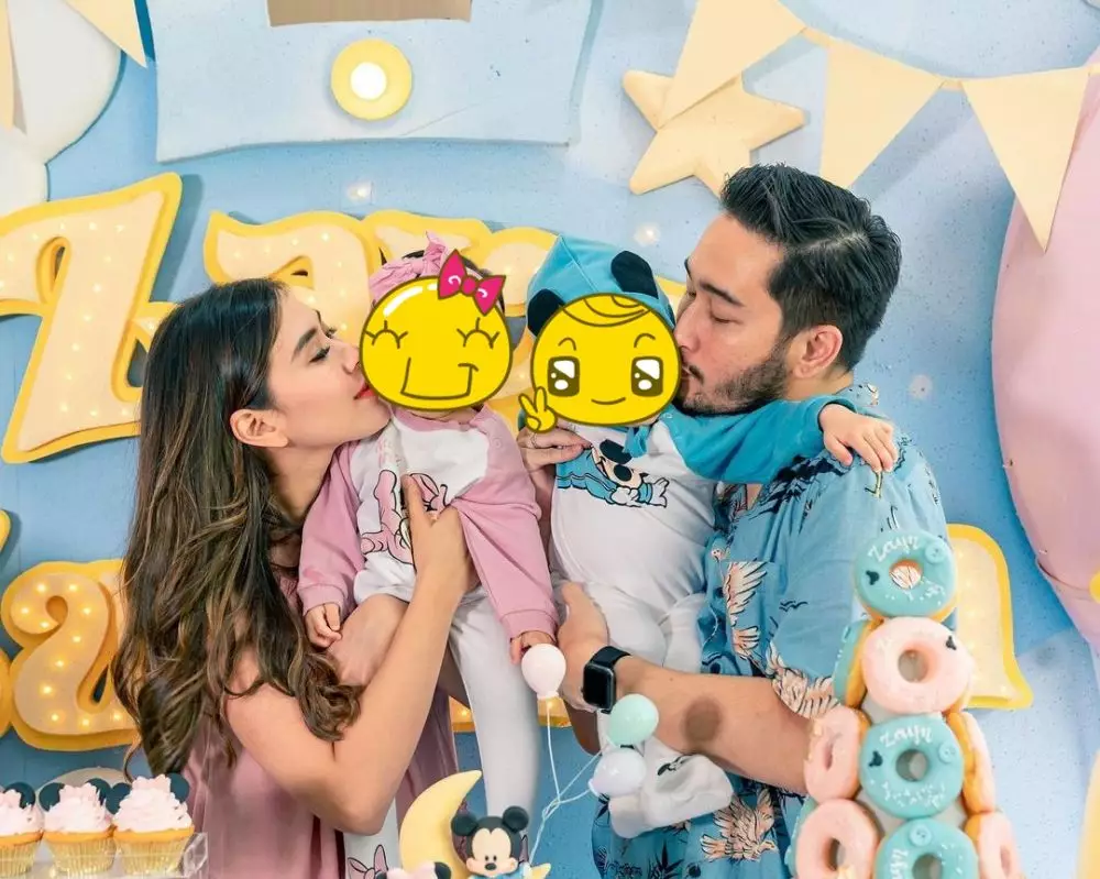 Momen Syahnaz ultah si kembar © Instagram