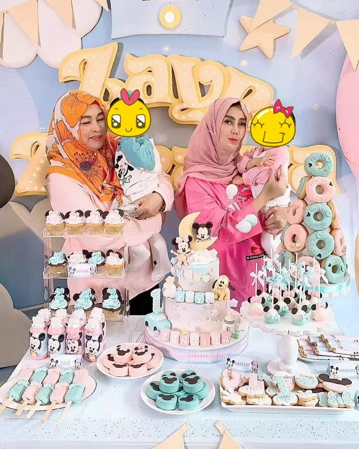 Momen Syahnaz ultah si kembar © Instagram