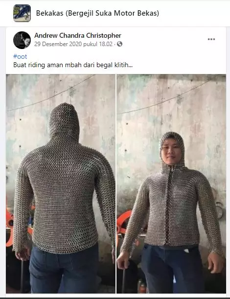 baju viral 'anti begal' © Facebook baju viral 'anti begal' © Facebook