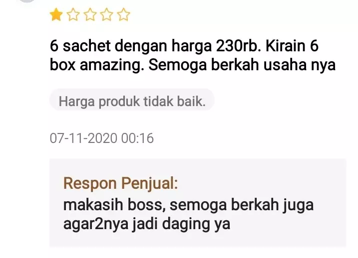 Balasan testimoni ngegas © Twitter