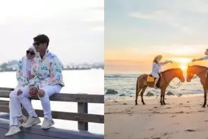 Potret romantis 10 seleb saat di pantai, termasuk Lesty & Rizky Billar