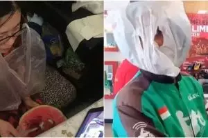 10 Tingkah nyeleneh orang pakai tas kresek ini bikin gagal paham