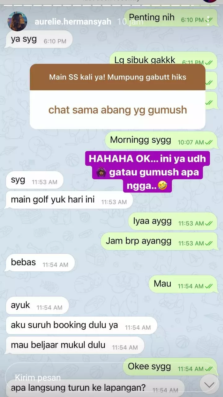 Isi chat pasangan seleb © Instagram