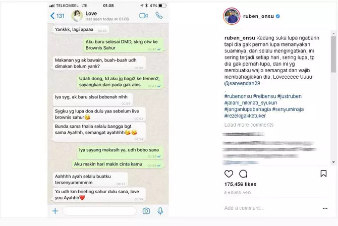 Isi chat pasangan seleb © Instagram