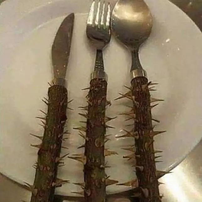 garpu dengan bentuk absurd Berbagai sumber