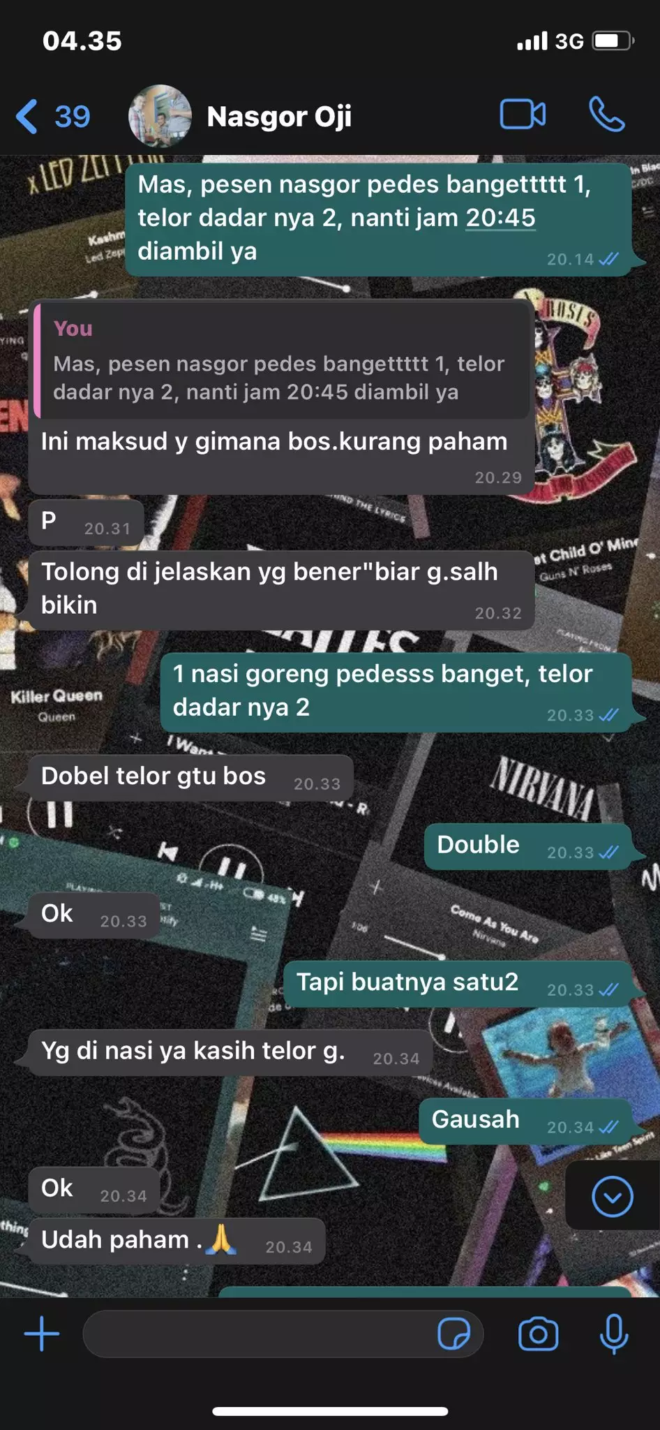 Chat pesan makanan © berbagai sumber Chat pesan makanan © berbagai sumber