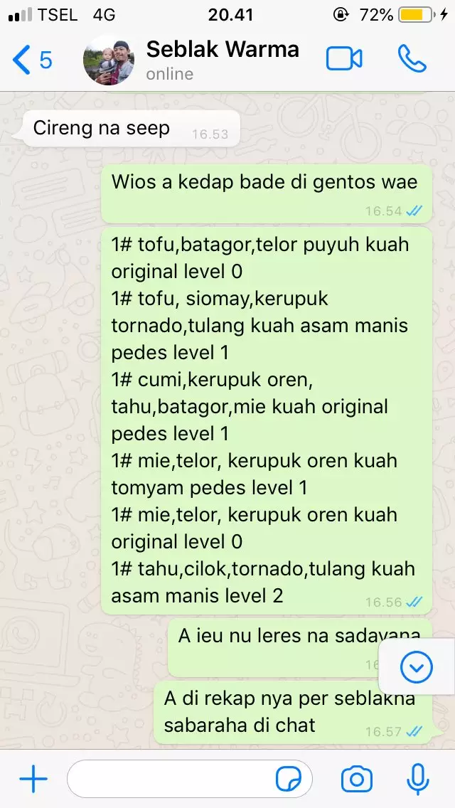Chat pesan makanan © berbagai sumber Chat pesan makanan © berbagai sumber