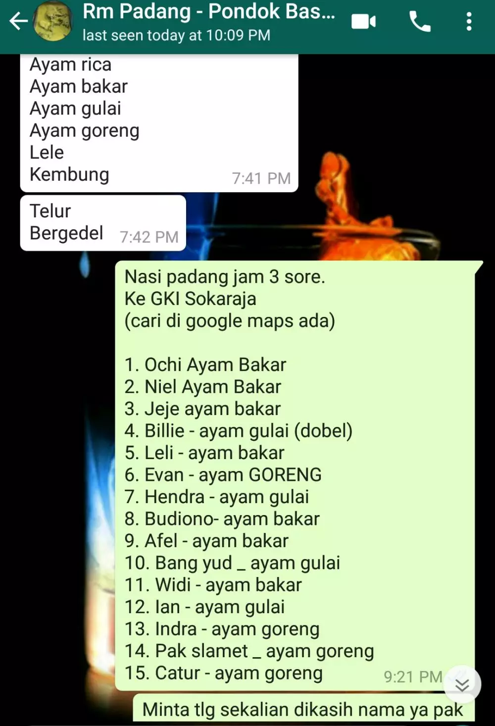 Chat pesan makanan © berbagai sumber Chat pesan makanan © berbagai sumber
