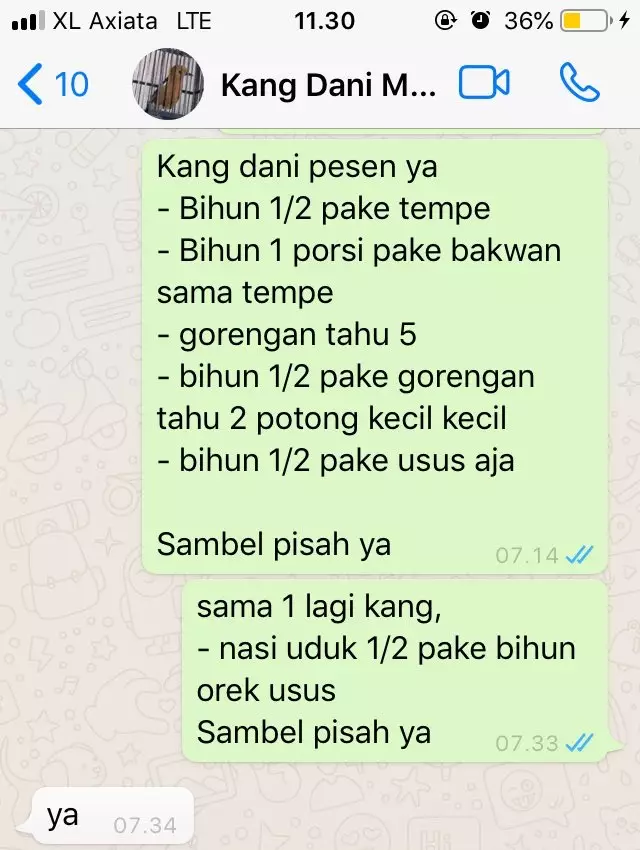 Chat pesan makanan © berbagai sumber Chat pesan makanan © berbagai sumber
