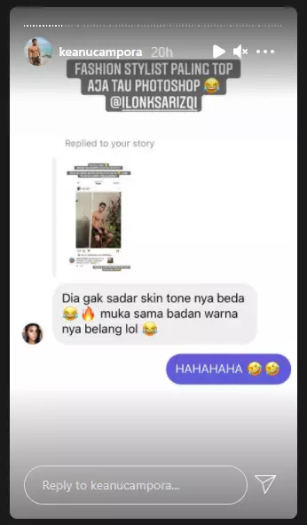 Keanu Campora tegur Aliff Alli  Instagram