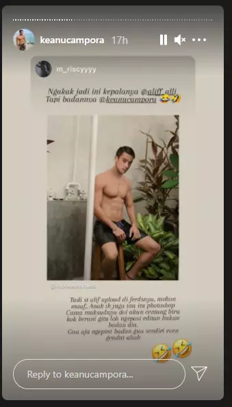 Keanu Campora tegur Aliff Alli  Instagram