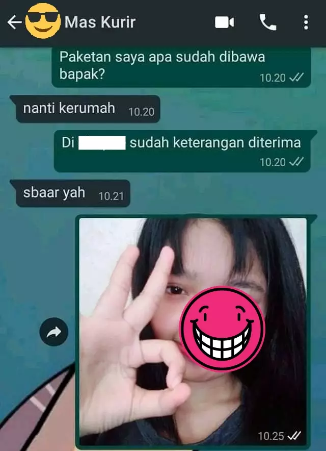 Chat kocak dari kurir © Twitter Chat kocak dari kurir © Twitter