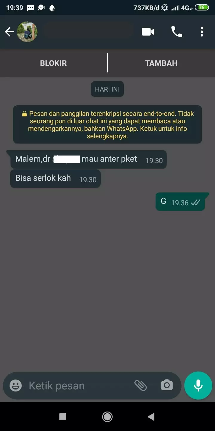 Chat kocak dari kurir © Twitter Chat kocak dari kurir © Twitter