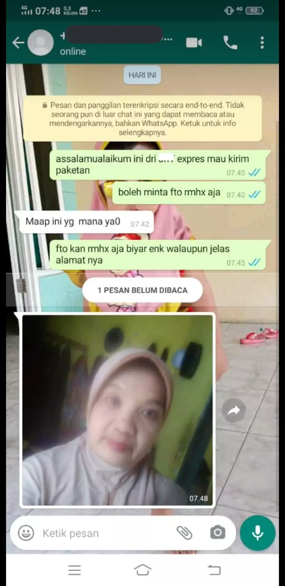 Chat kocak dari kurir © Twitter Chat kocak dari kurir © Twitter