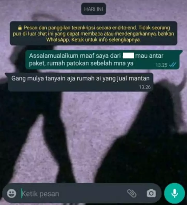 Chat kocak dari kurir © Twitter Chat kocak dari kurir © Twitter