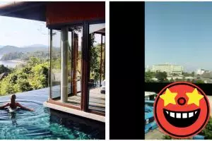 Pesan hotel dengan pool view, yang didapat warganet ini bikin ngakak