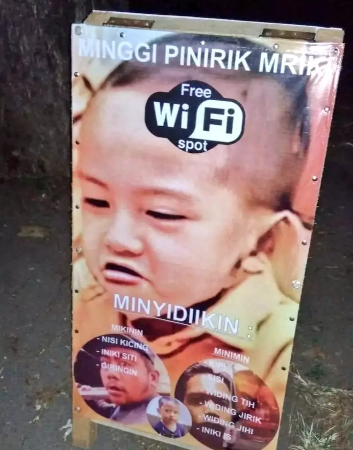 Desain lucu spanduk usaha © berbagai sumber